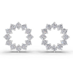 1.25 Carat Celeste Circle Lab Earrings 14K - White Gold