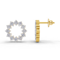 1.25 Carat Celeste Circle Lab Earrings 14K