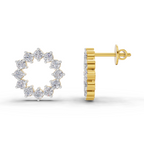 1.25 Carat Celeste Circle Lab Earrings 14K