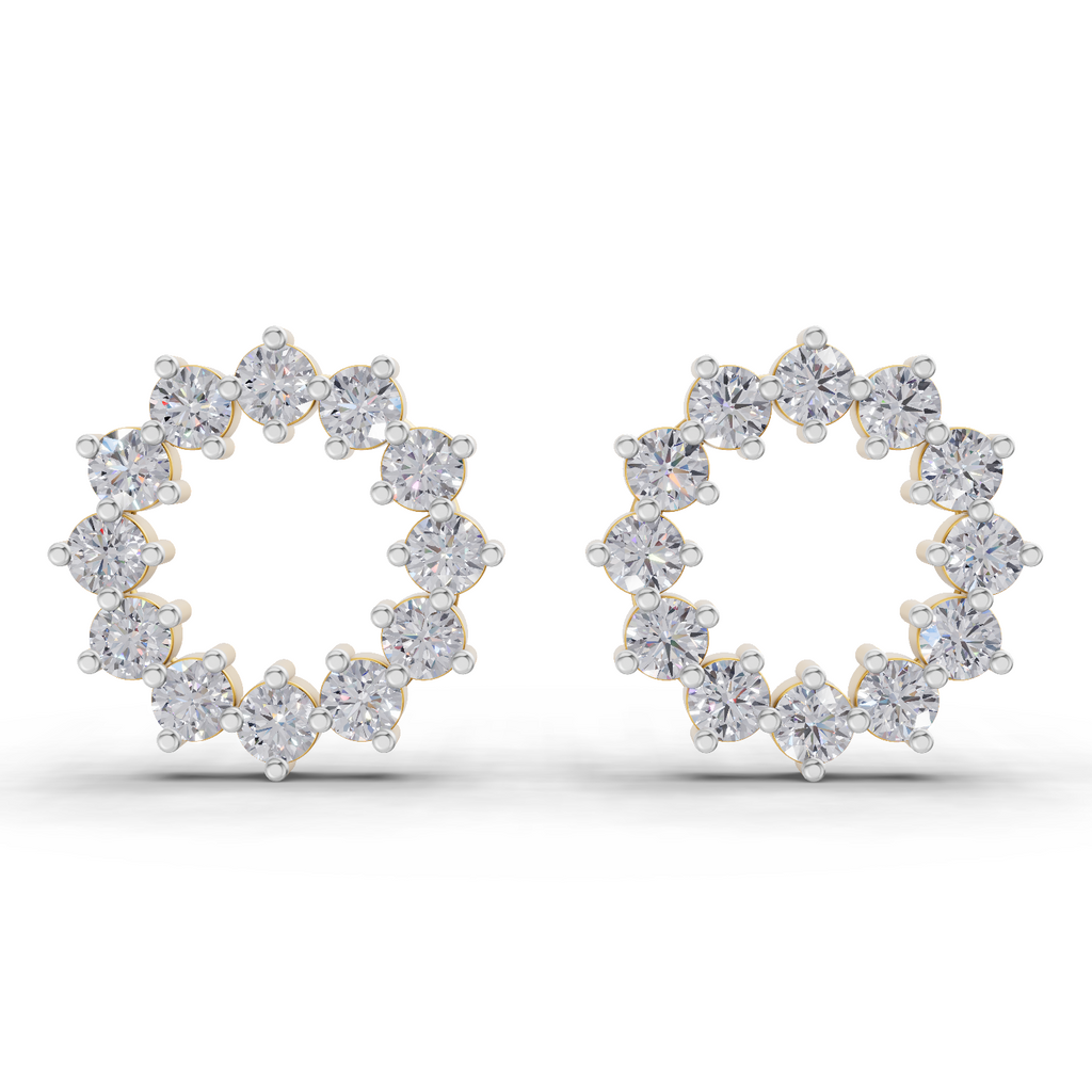 1.25 Carat Celeste Circle Lab Earrings 14K