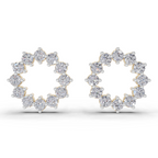 1.25 Carat Celeste Circle Lab Earrings 14K