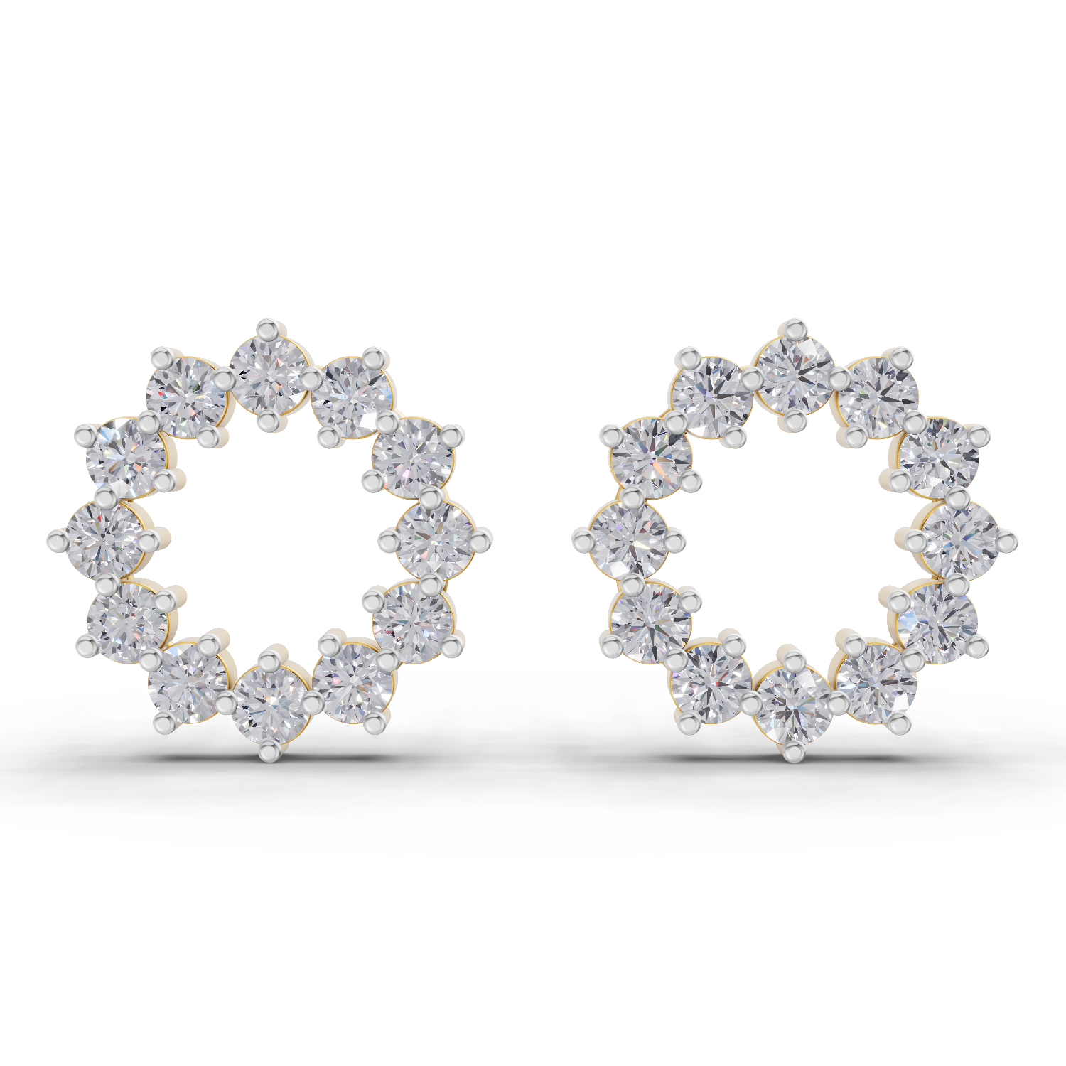 1.25 Carat Celeste Circle Lab Earrings 14K