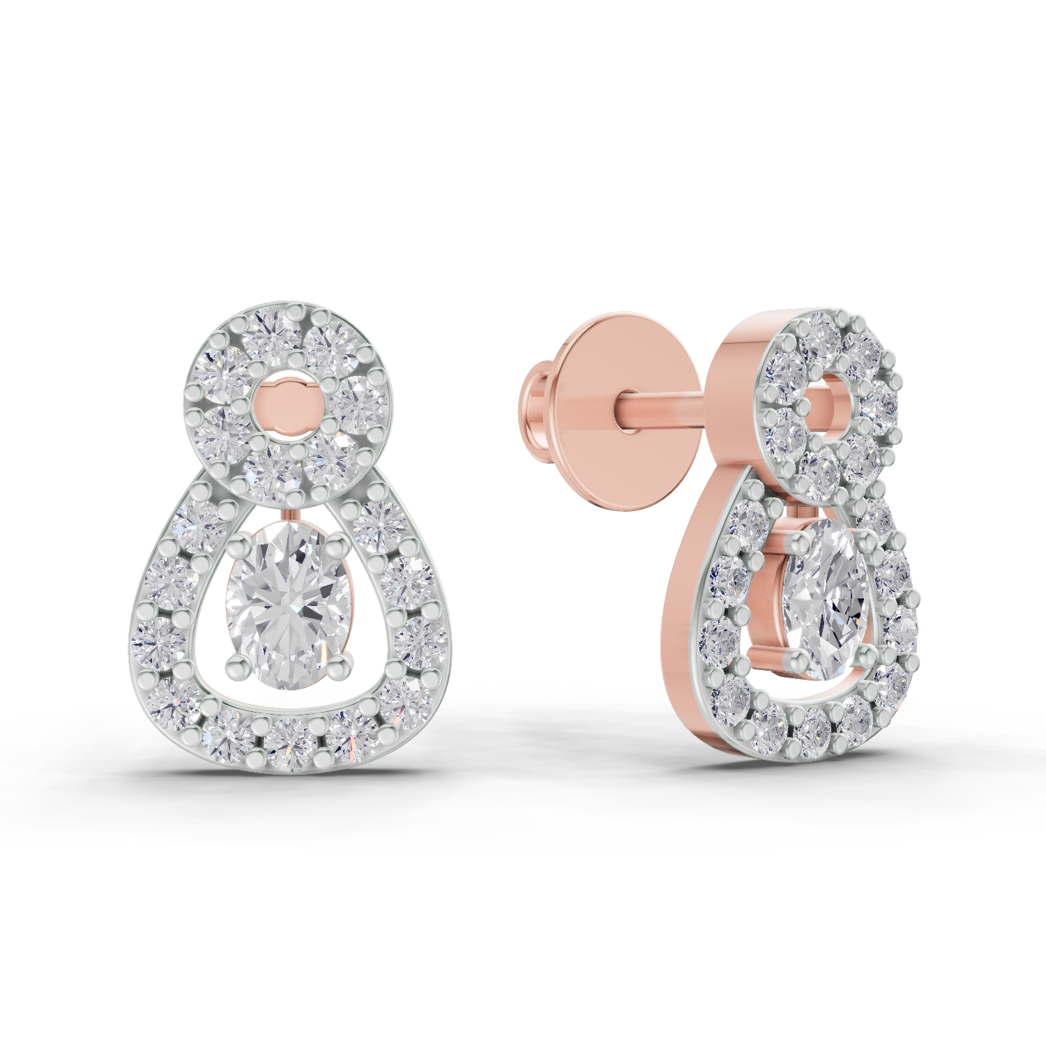 0.55 Carat Eterna Pear Glow Earrings 14K - Rose Gold