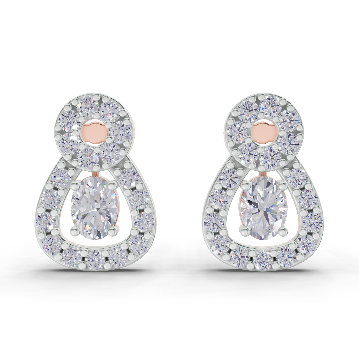 0.55 Carat Eterna Pear Glow Earrings 14K - Rose Gold