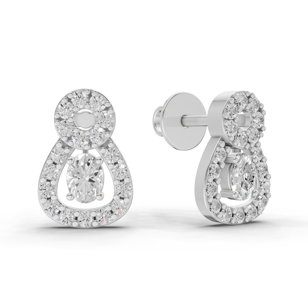 0.55 Carat Eterna Pear Glow Earrings 14K - White Gold