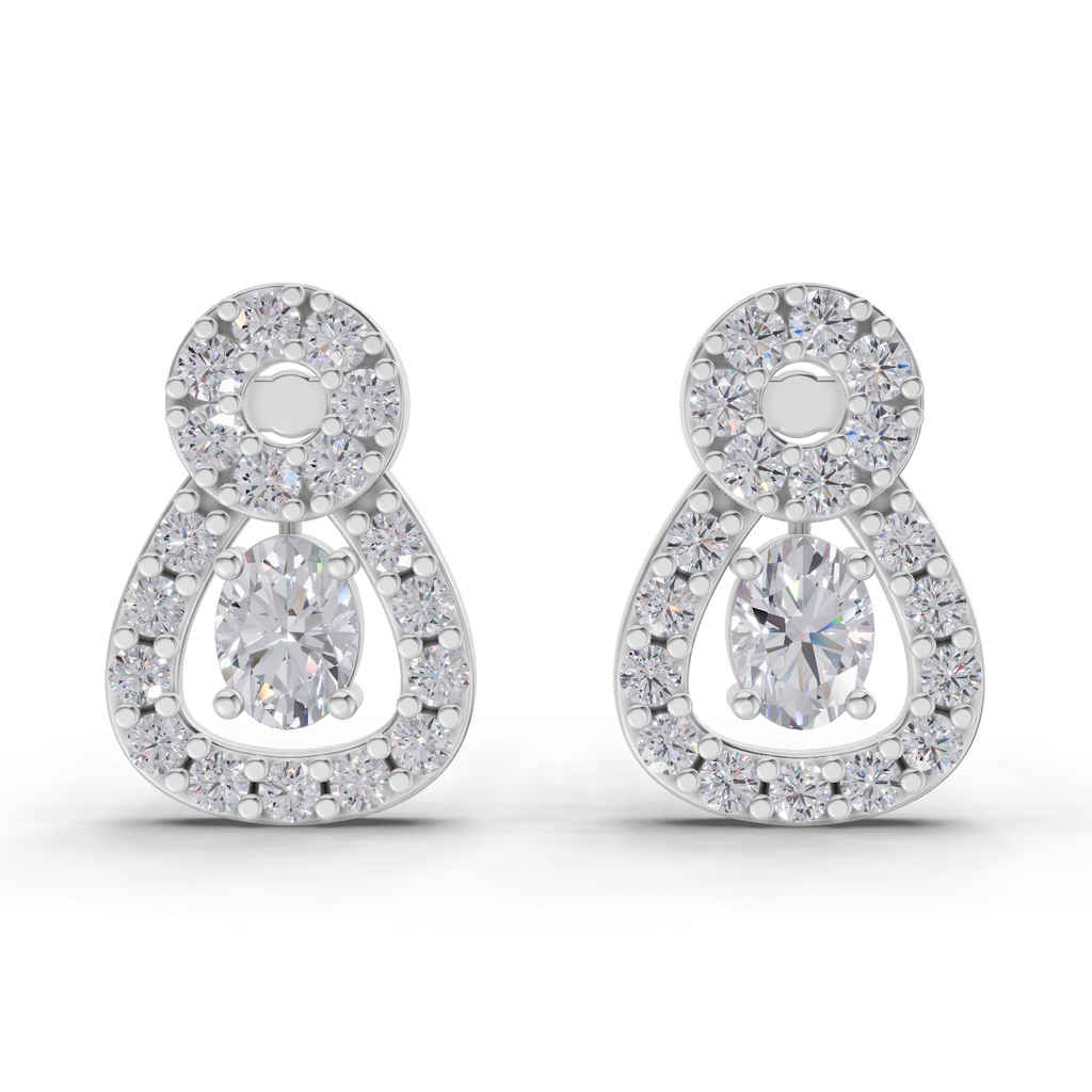 0.55 Carat Eterna Pear Glow Earrings 14K - White Gold