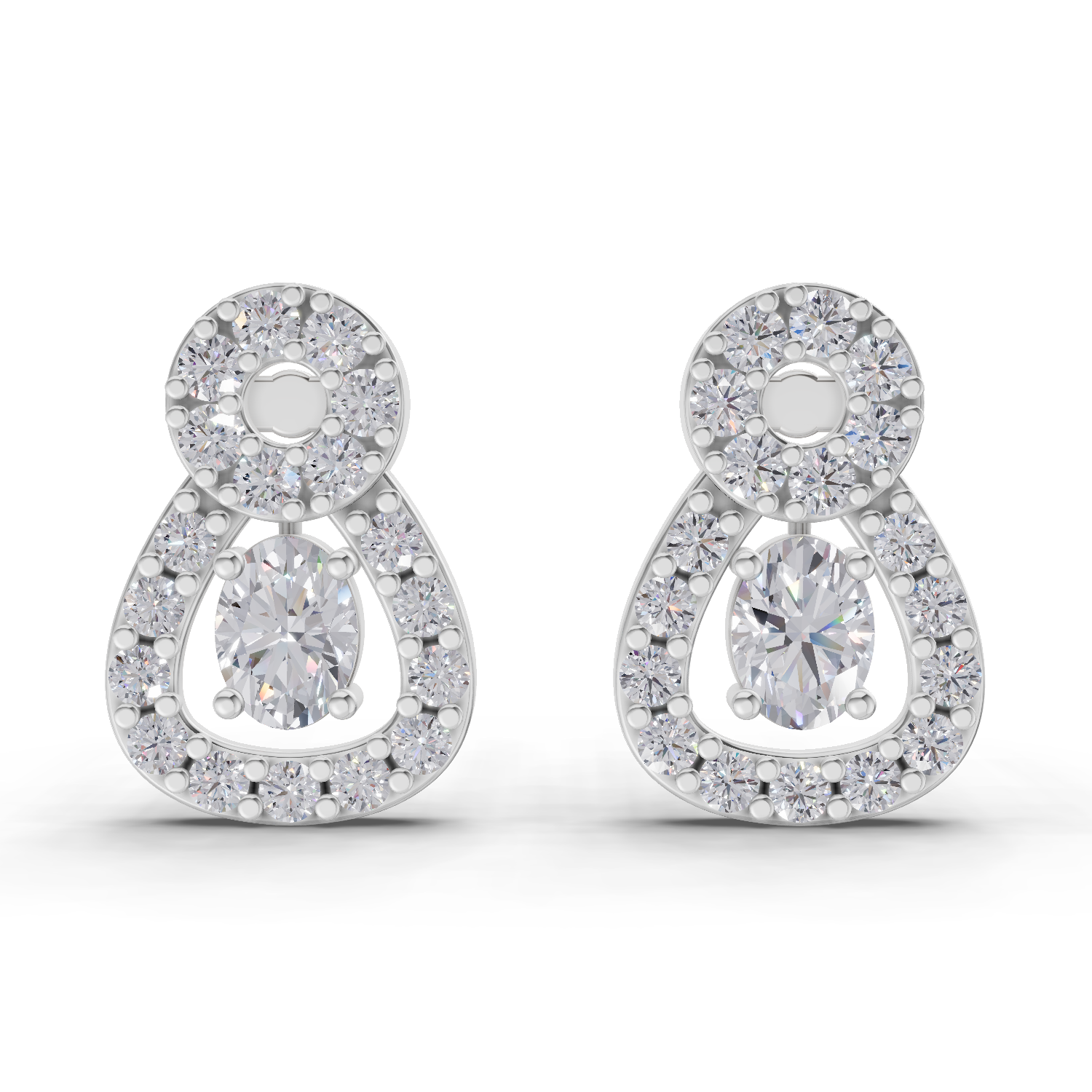 0.55 Carat Eterna Pear Glow Earrings 14K - White Gold