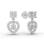 1.02 Carat Eternal Heart Drops Earrings 14K - White Gold