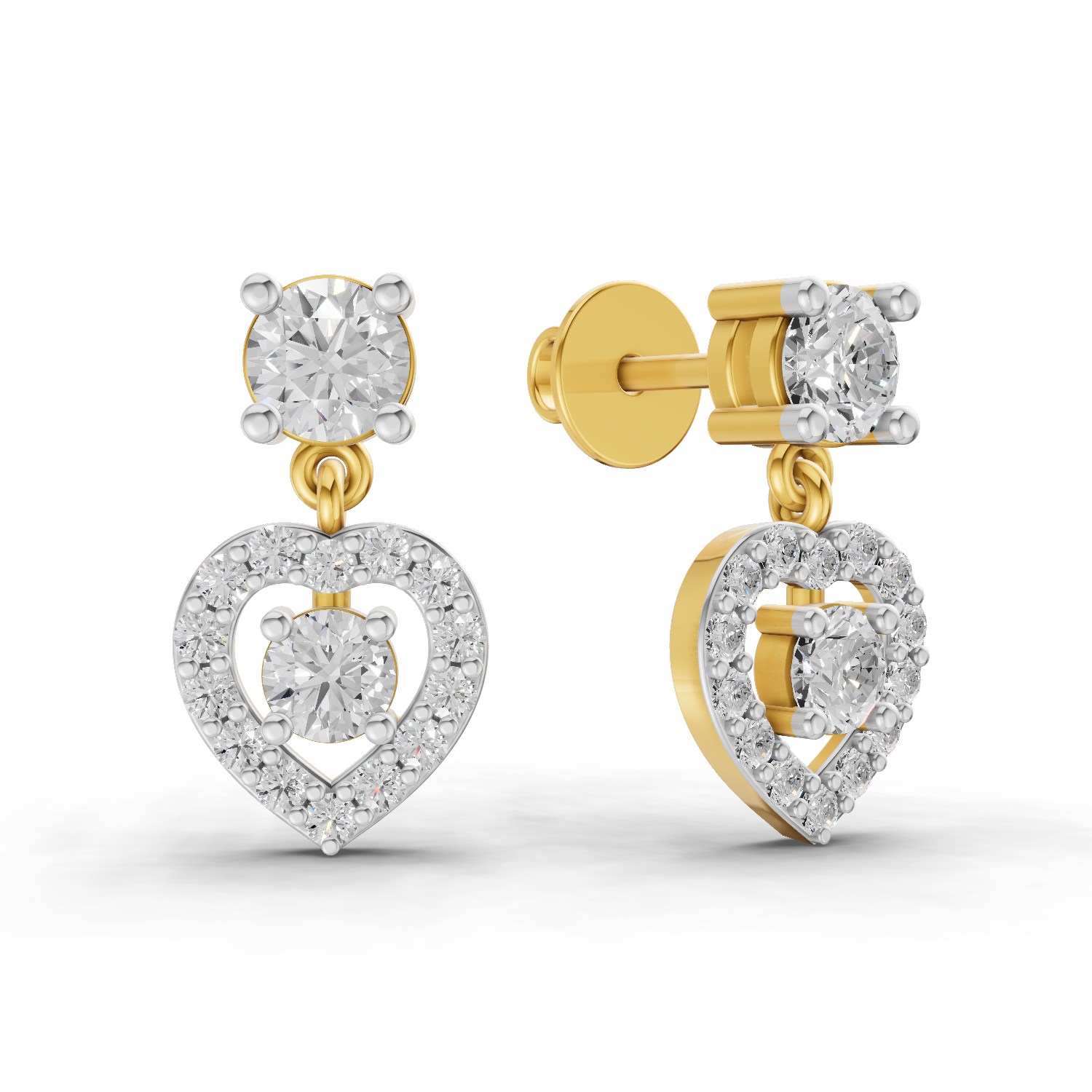 1.02 Carat Eternal Heart Drops Earrings 14K