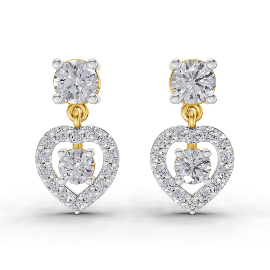 1.02 Carat Eternal Heart Drops Earrings 14K