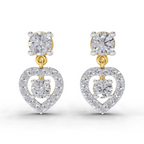 1.02 Carat Eternal Heart Drops Earrings 14K