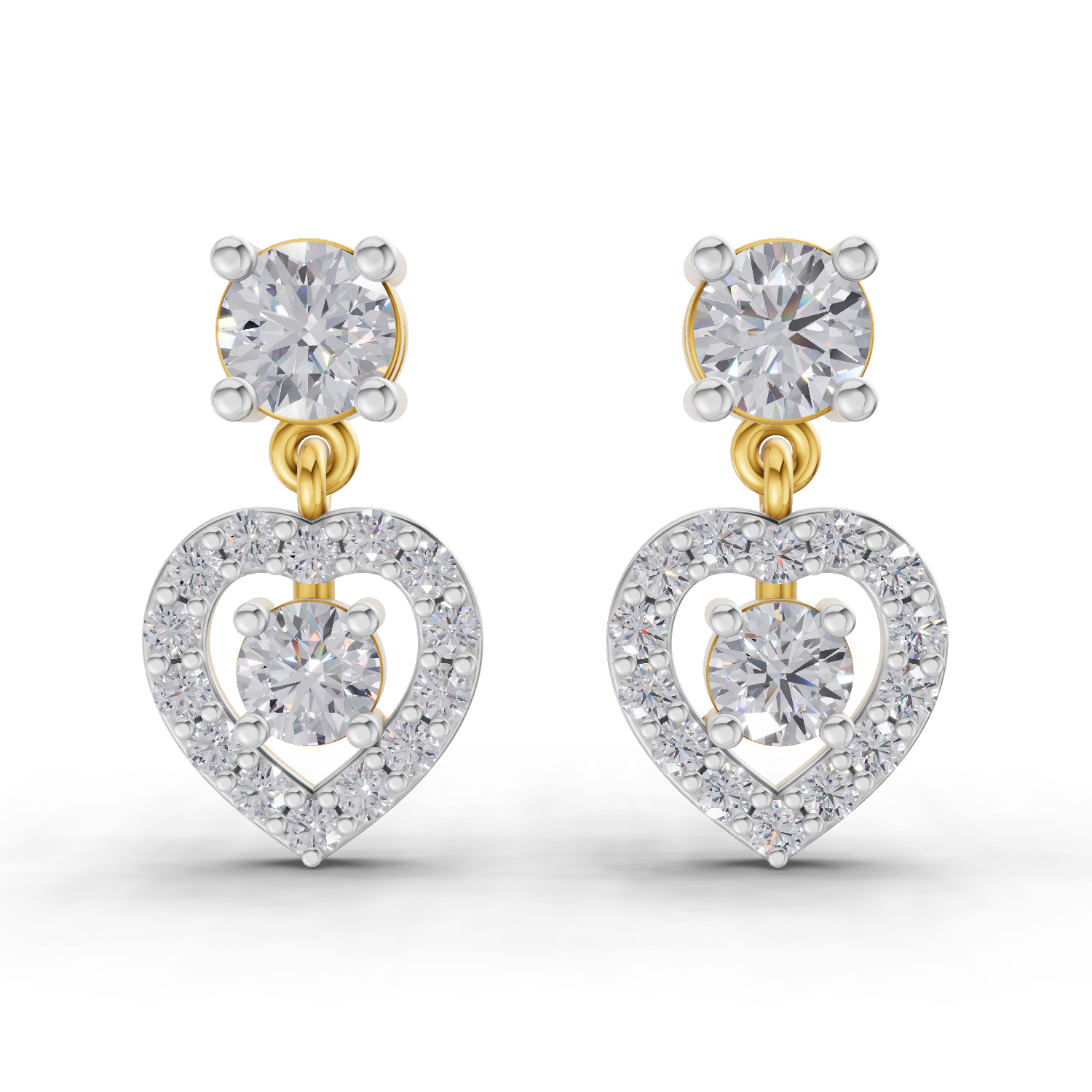 1.02 Carat Eternal Heart Drops Earrings 14K
