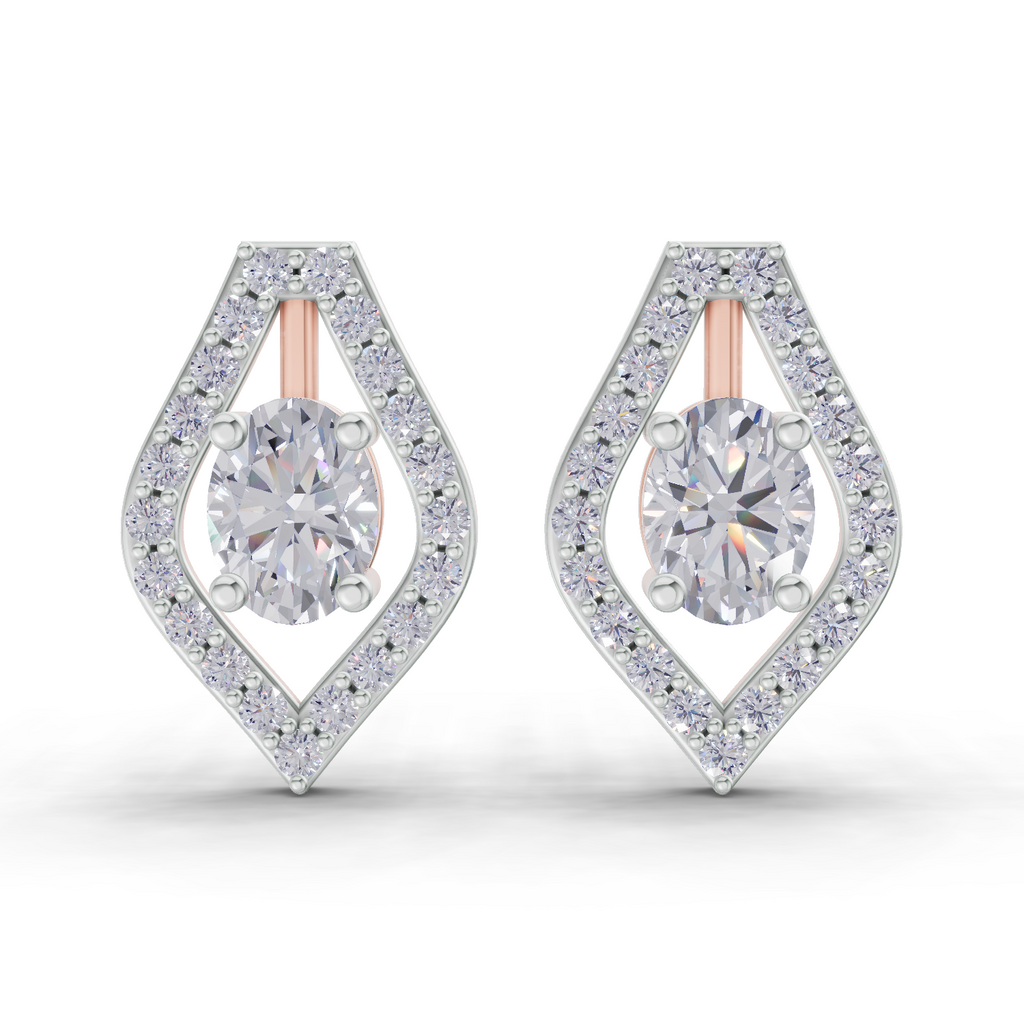1.22 Carat Imperial Marquise Studs Earrings 14K - Rose Gold