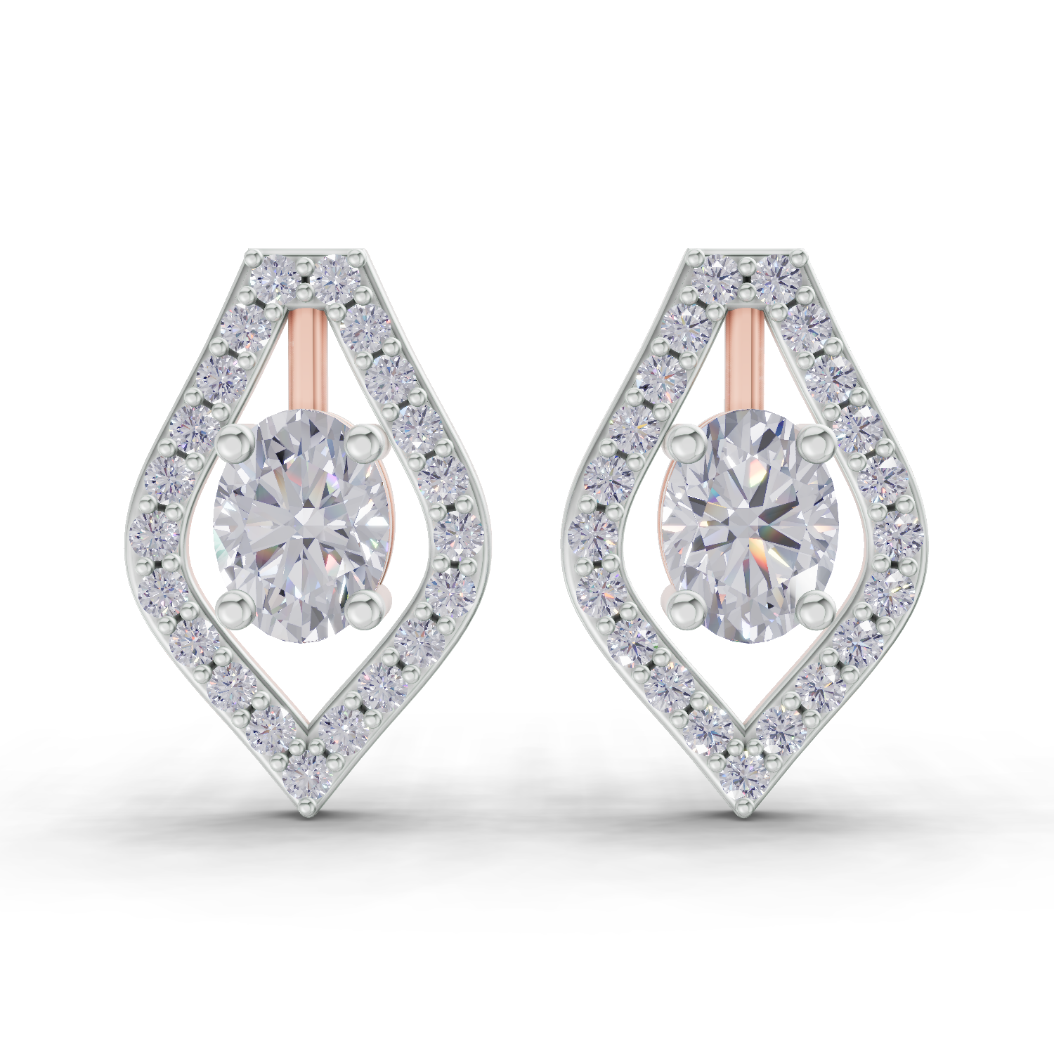 1.22 Carat Imperial Marquise Studs Earrings 14K - Rose Gold