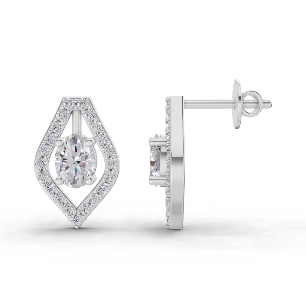 1.22 Carat Imperial Marquise Studs Earrings 14K - White Gold