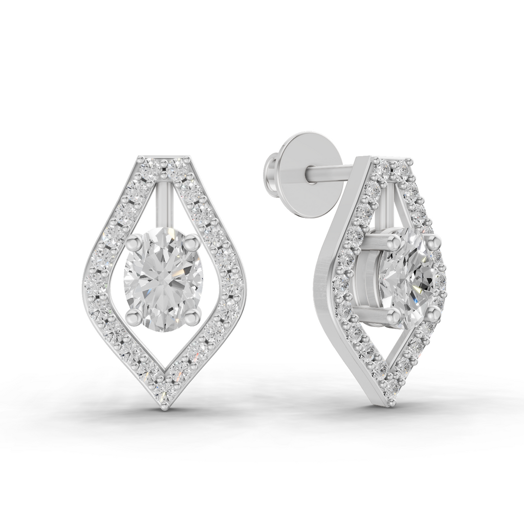 1.22 Carat Imperial Marquise Studs Earrings 14K - White Gold