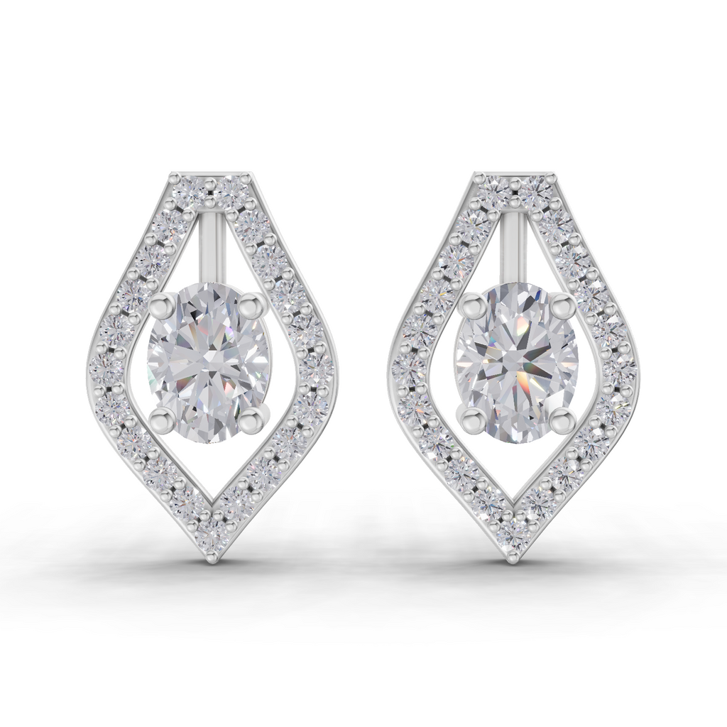 1.22 Carat Imperial Marquise Studs Earrings 14K - White Gold