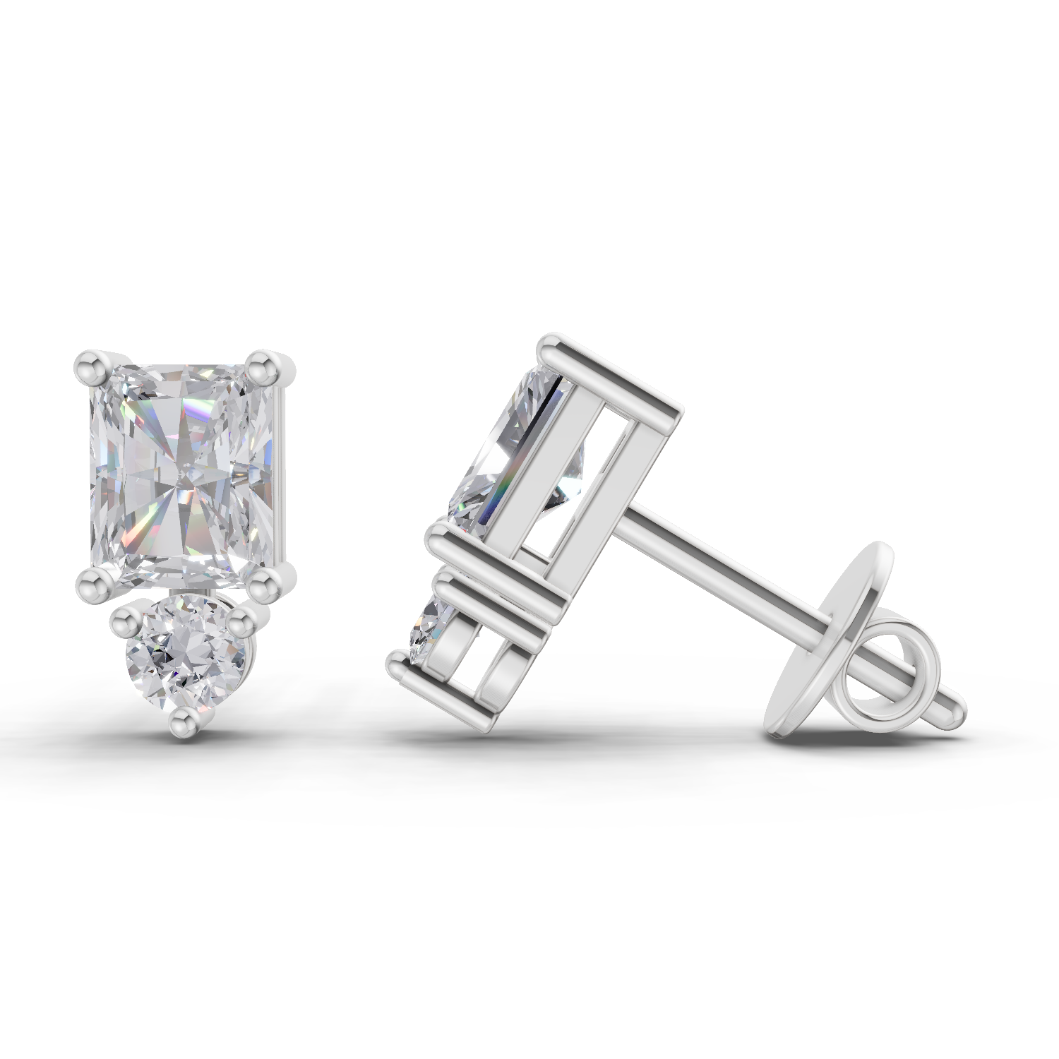 1.14 Carat Promise Drop Studs Earrings 14K - White Gold