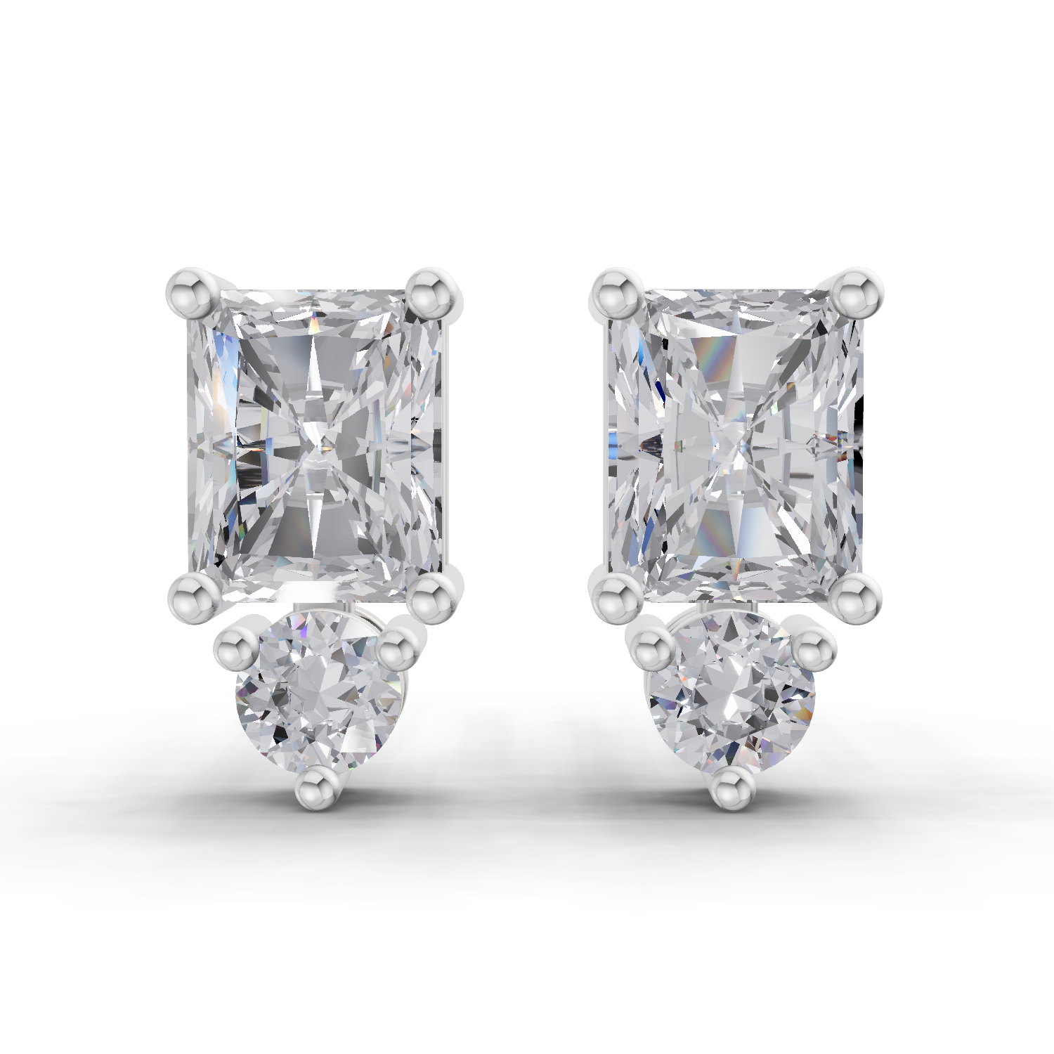 1.14 Carat Promise Drop Studs Earrings 14K - White Gold