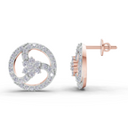 1.62 Carat Vortex Floral Studs Earrings 14K - Rose Gold