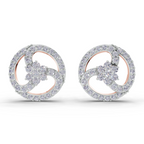1.62 Carat Vortex Floral Studs Earrings 14K - Rose Gold