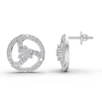 1.62 Carat Vortex Floral Studs Earrings 14K - White Gold
