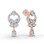 1.41 Carat Heavenly Flora Teardrops Earrings 14K - Rose Gold