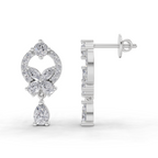 1.41 Carat Heavenly Flora Teardrops Earrings 14K - White Gold