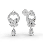 1.41 Carat Heavenly Flora Teardrops Earrings 14K - White Gold
