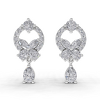 1.41 Carat Heavenly Flora Teardrops Earrings 14K - White Gold