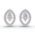 0.89 Carat Marquise Aura Studs Earrings 14K - Rose Gold