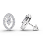 0.89 Carat Marquise Aura Studs Earrings 14K - White Gold