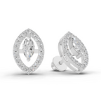 0.89 Carat Marquise Aura Studs Earrings 14K - White Gold
