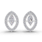 0.89 Carat Marquise Aura Studs Earrings 14K - White Gold