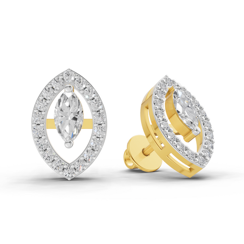 0.89 Carat Marquise Aura Studs Earrings 14K