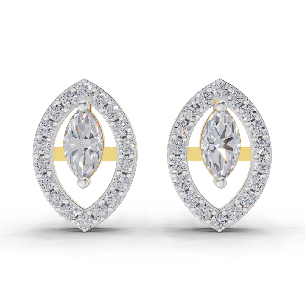 0.89 Carat Marquise Aura Studs Earrings 14K