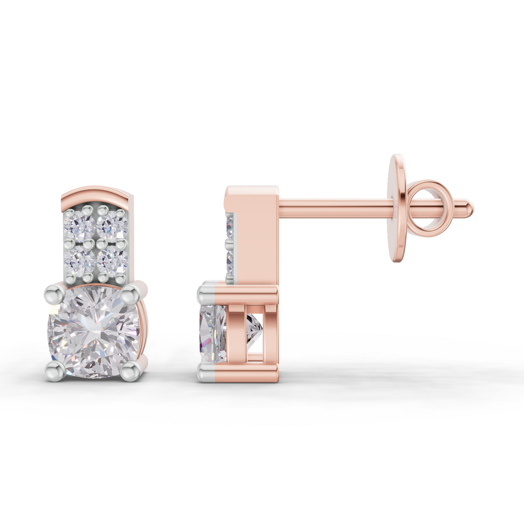 1.1 Carat Celeste Solitaire Stud Earrings 14K - Rose Gold