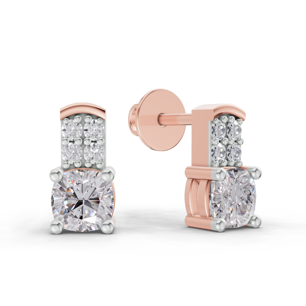 1.1 Carat Celeste Solitaire Stud Earrings 14K - Rose Gold