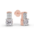 1.1 Carat Celeste Solitaire Stud Earrings 14K - Rose Gold