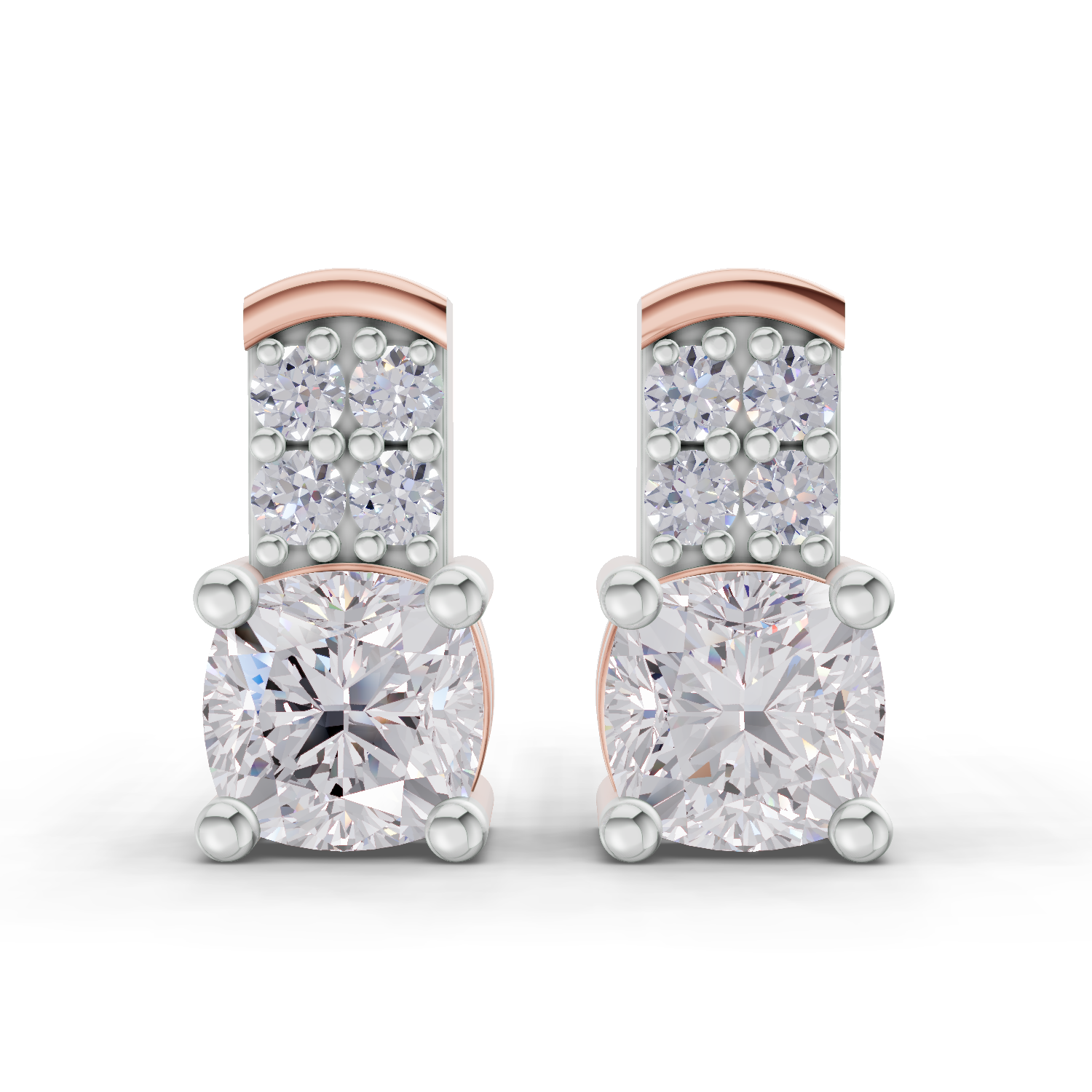 1.1 Carat Celeste Solitaire Stud Earrings 14K - Rose Gold