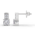 1.1 Carat Celeste Solitaire Stud Earrings 14K - White Gold