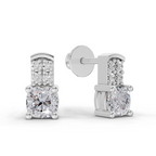 1.1 Carat Celeste Solitaire Stud Earrings 14K - White Gold