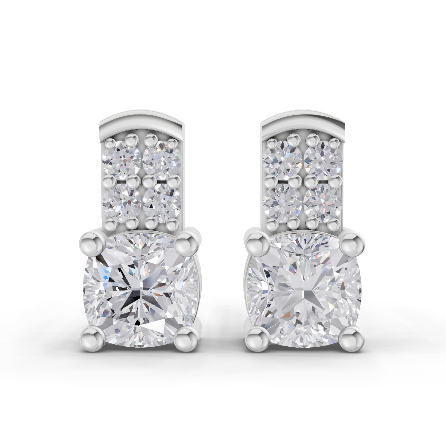 1.1 Carat Celeste Solitaire Stud Earrings 14K - White Gold