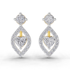 1.34 Carat Hearts in Halo Earrings 14K