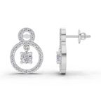 1.36 Carat Eternal Halo Drops Earrings 14K - White Gold