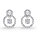 1.36 Carat Eternal Halo Drops Earrings 14K - White Gold