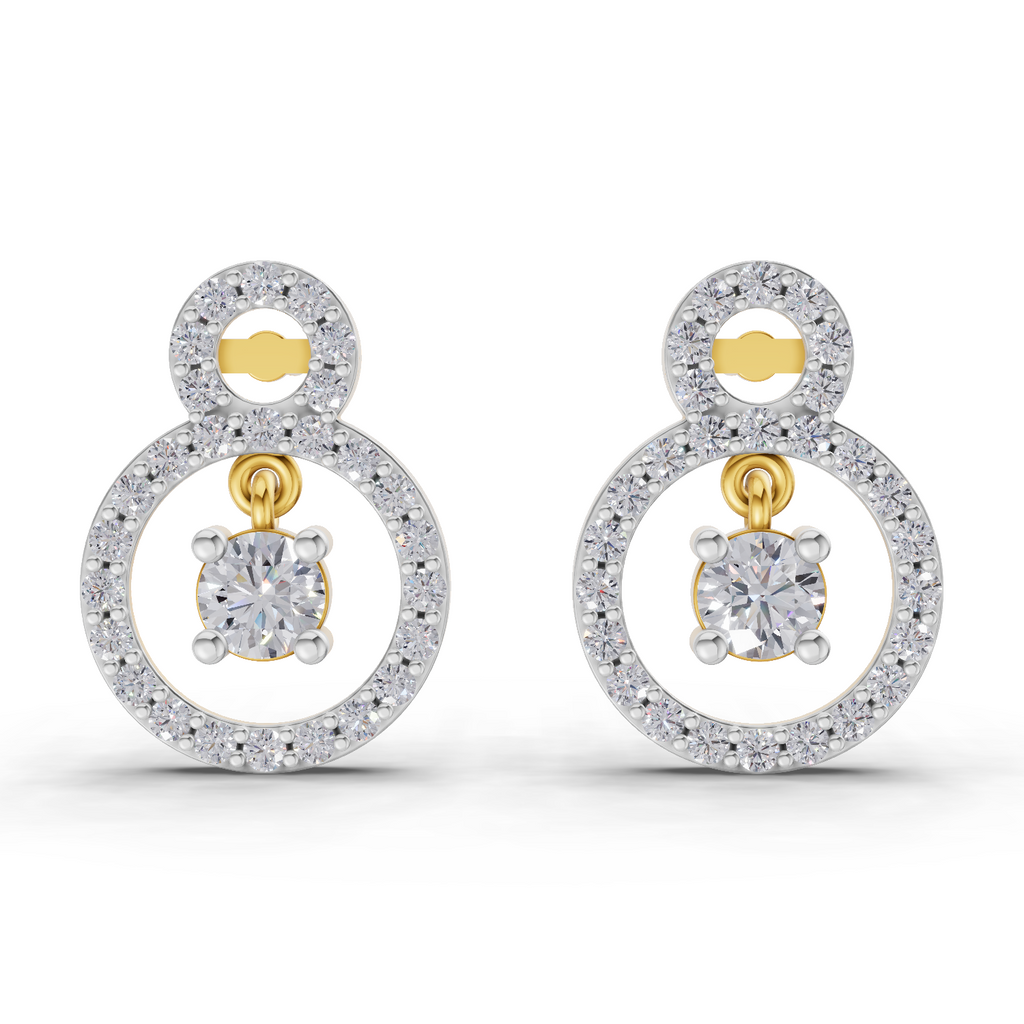 1.36 Carat Eternal Halo Drops Earrings 14K