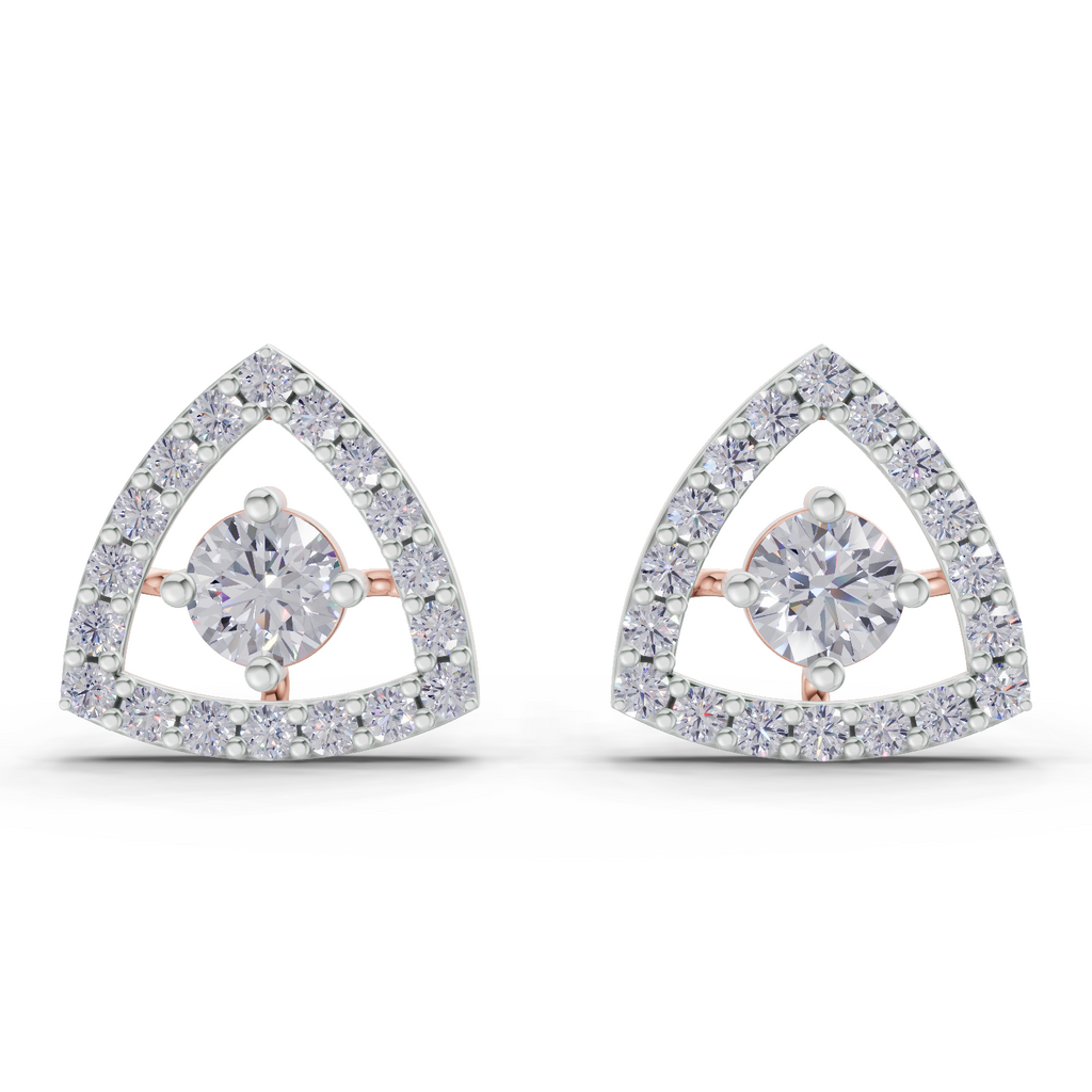 1.2 Carat Triane Diamond Studs Earrings 14K - Rose Gold