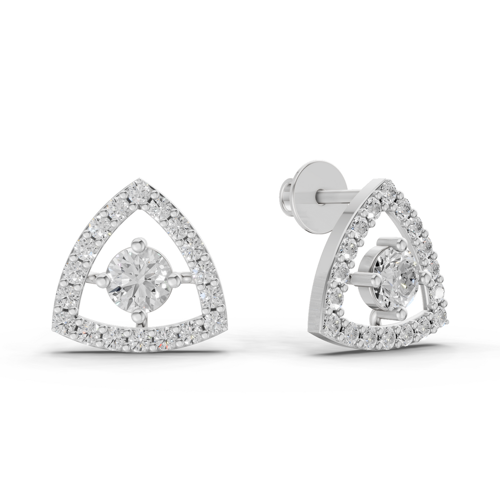 1.2 Carat Triane Diamond Studs Earrings 14K - White Gold