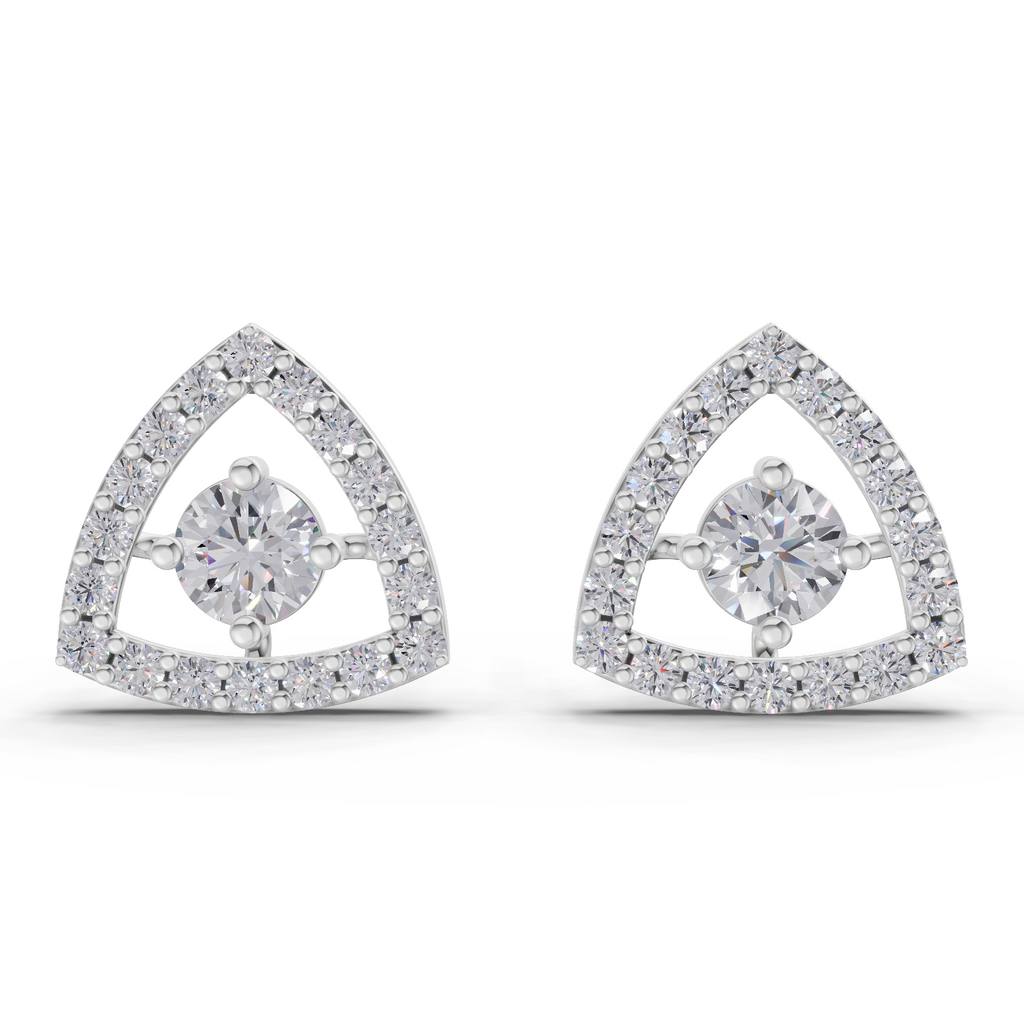 1.2 Carat Triane Diamond Studs Earrings 14K - White Gold
